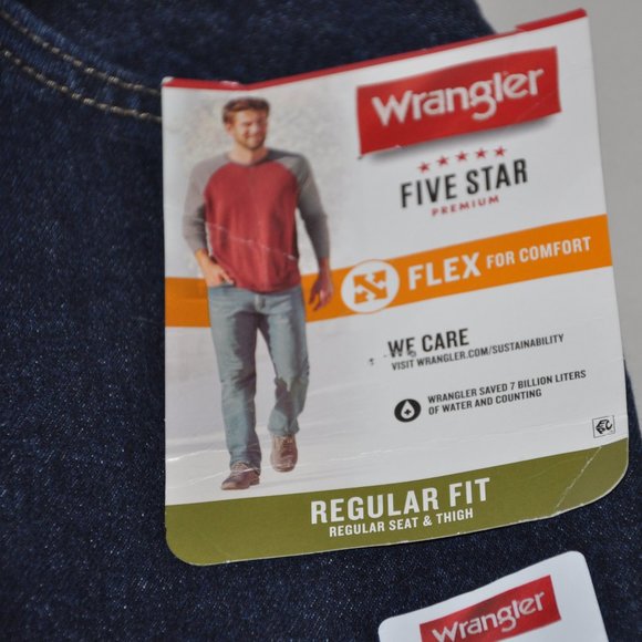 Wrangler Regular Flex Comfort Men's Blue Jeans Size 36 x 34 - Picture 4 of 11